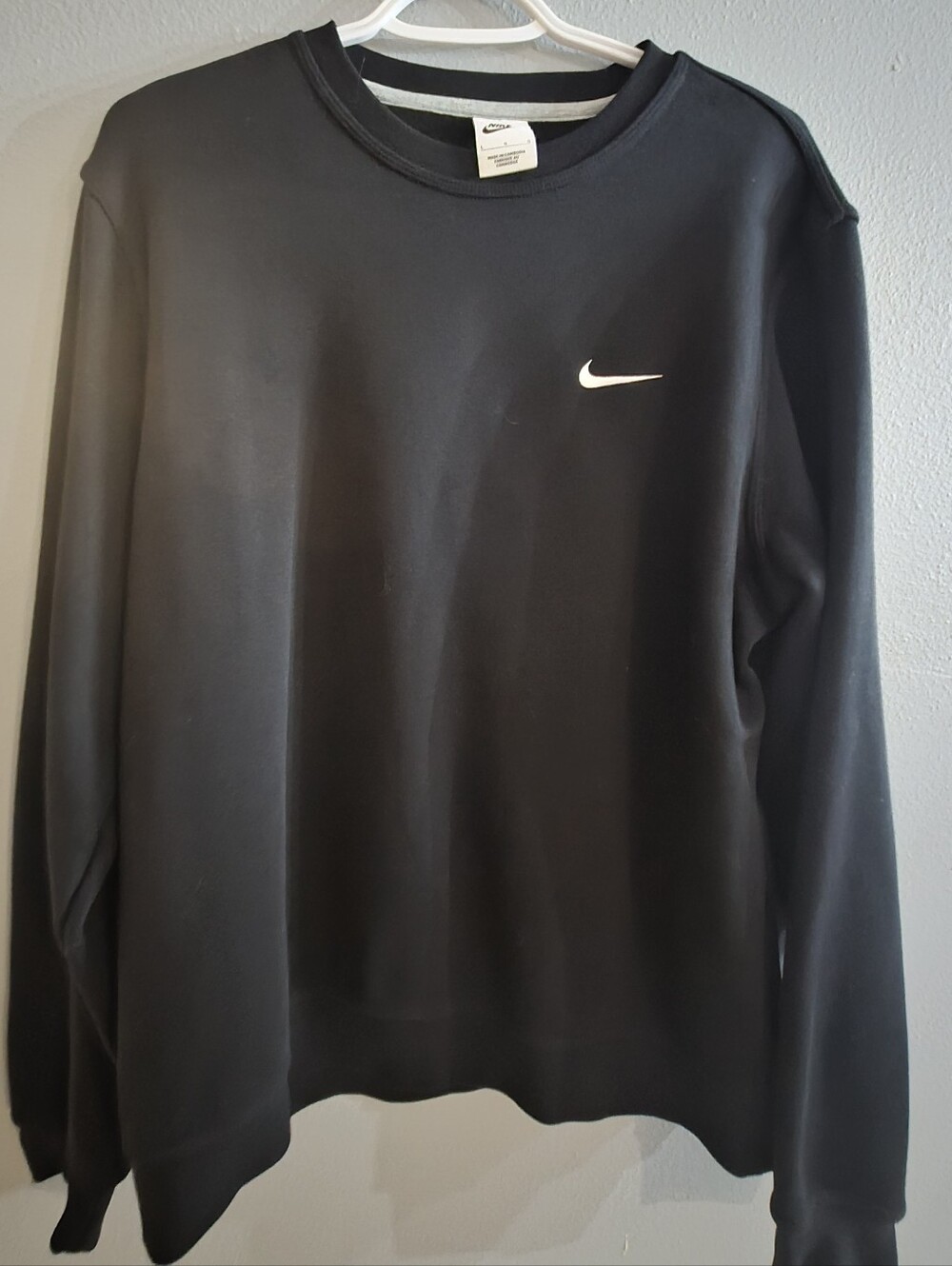 Nike Black Crewneck Sweatshirt with White Swoosh